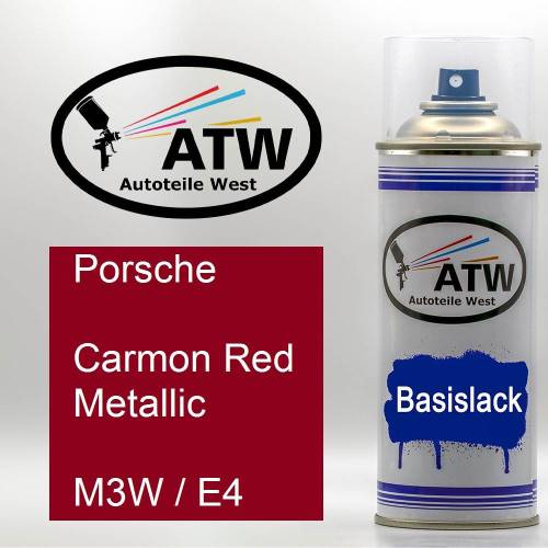 Porsche, Carmon Red Metallic, M3W / E4: 400ml Sprühdose, von ATW Autoteile West.